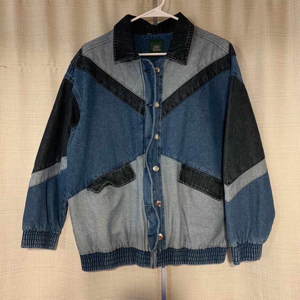 Wild Fable Patchwork Colorblock Denim Jacket In L… - image 2